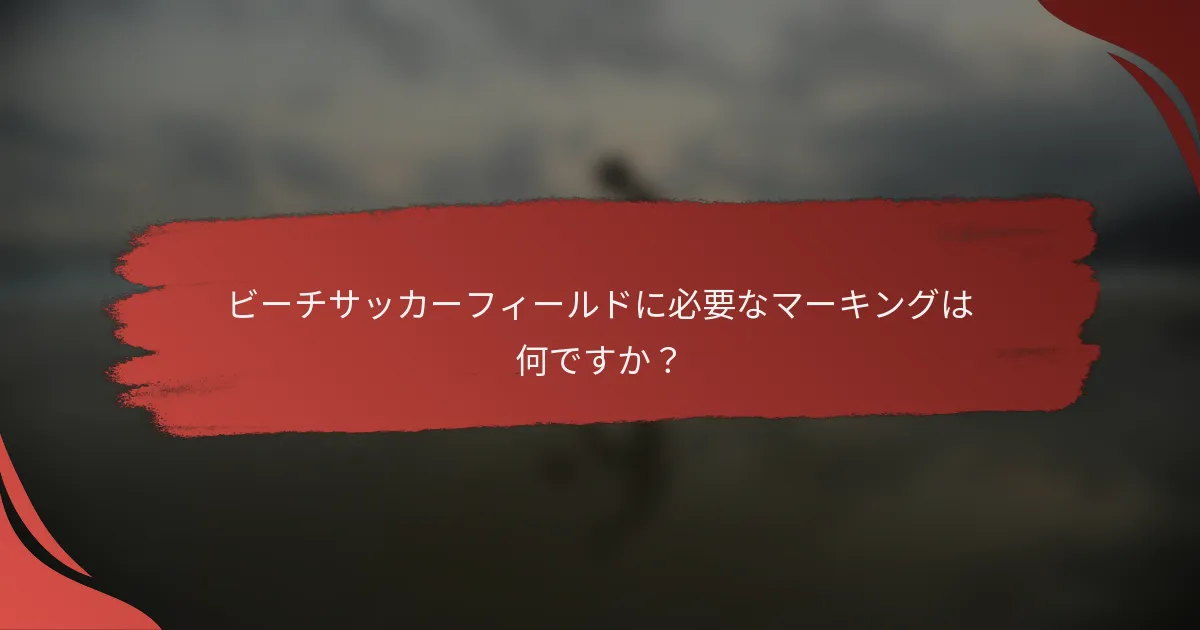 ビーチサッカーフィールドに必要なマーキングは何ですか?