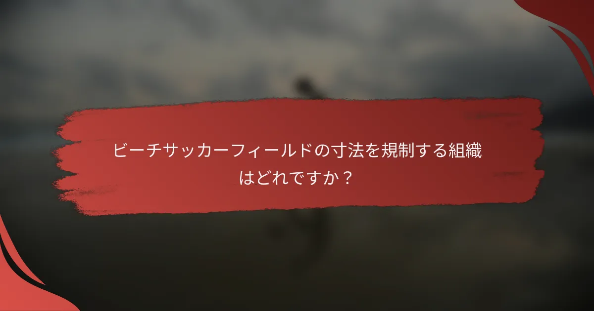 ビーチサッカーフィールドの寸法を規制する組織はどれですか?