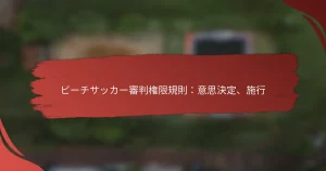 ビーチサッカー審判権限規則：意思決定、施行