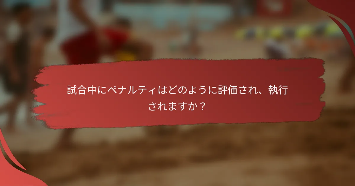 試合中にペナルティはどのように評価され、執行されますか？