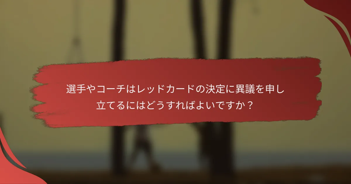 選手やコーチはレッドカードの決定に異議を申し立てるにはどうすればよいですか？