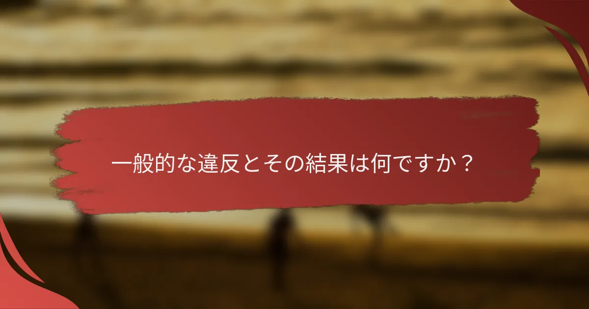 一般的な違反とその結果は何ですか?